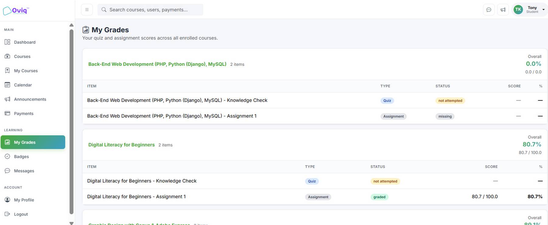 Student Progress Tracking